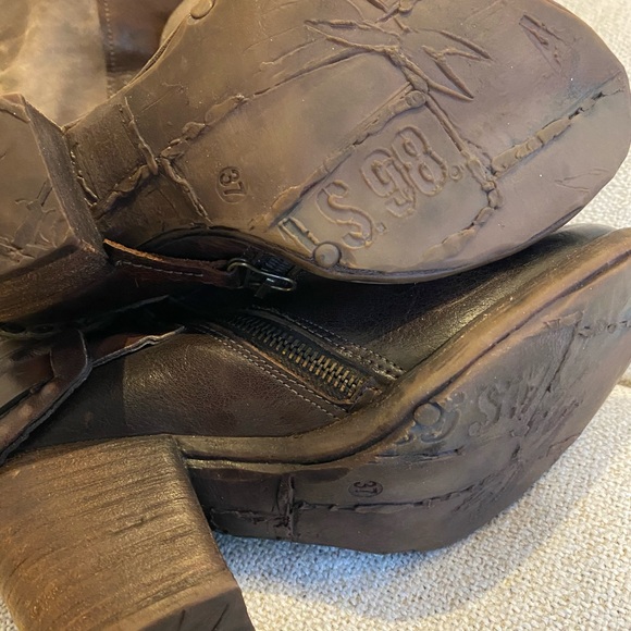 A.S.98 Tall Brown Leather Boots - Picture 3 of 4